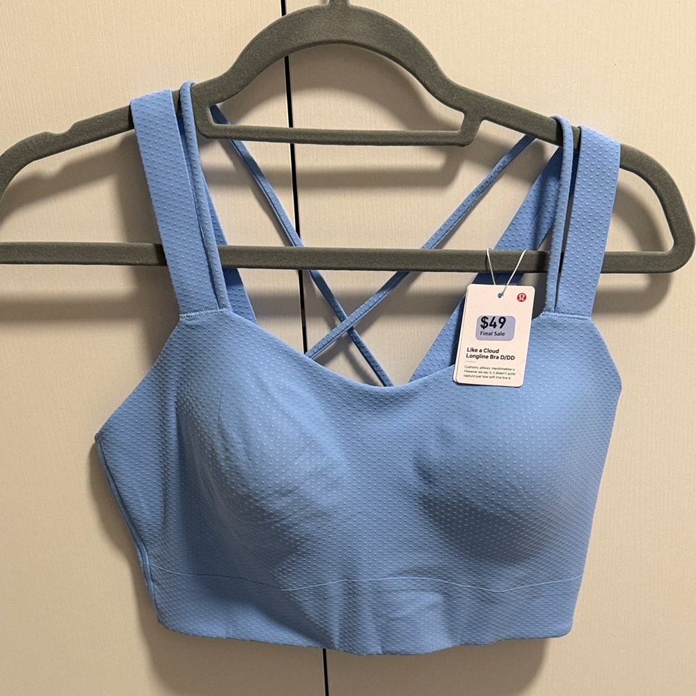 Lululemon Like a Cloud Longline Bra D/DD Light Blue Size 8